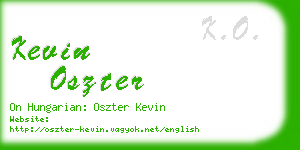 kevin oszter business card